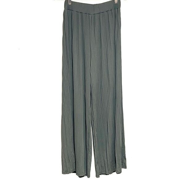 NWT Petal & Pup Cher Accordion Pleated Olive Palazzo Wide Leg Pants Womens Sz 2 - Picture 1 of 6
